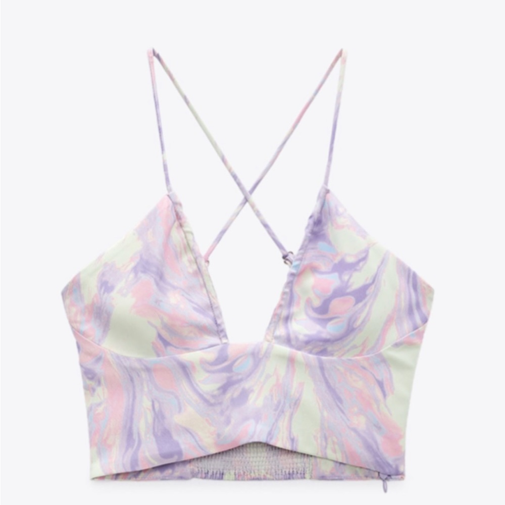 Zara tie dye backless top size small